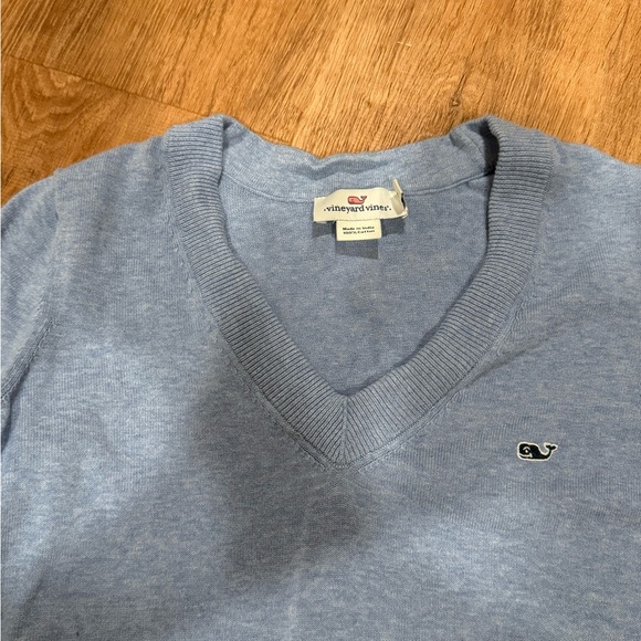 Vineyard  Vines Light Blue V-Neck Sweater - Picture 4 of 4